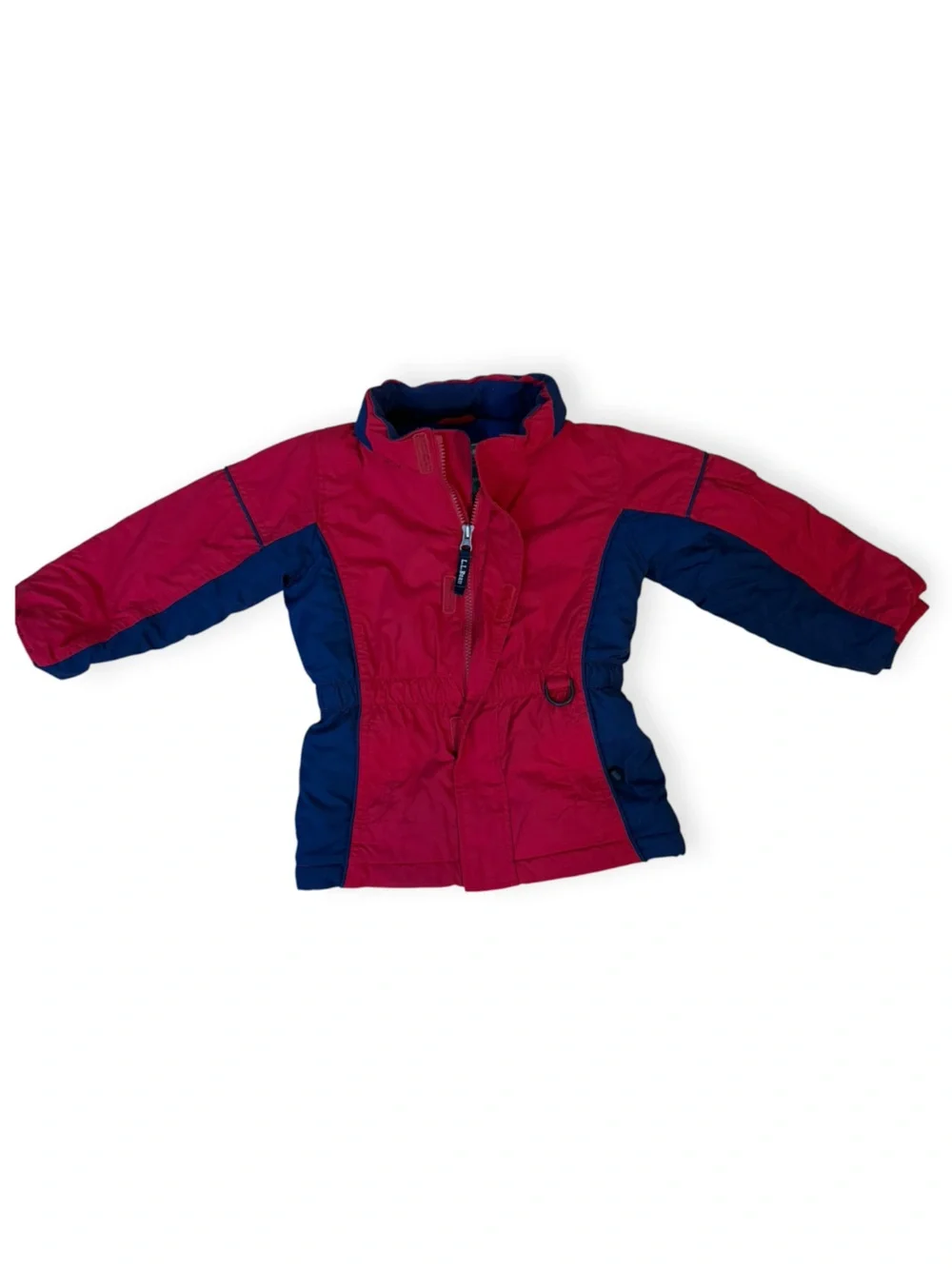 L.L. Bean Boy’s Thinsulate Parka Red/Navy Full Zip Size 4T Hidden Hood
